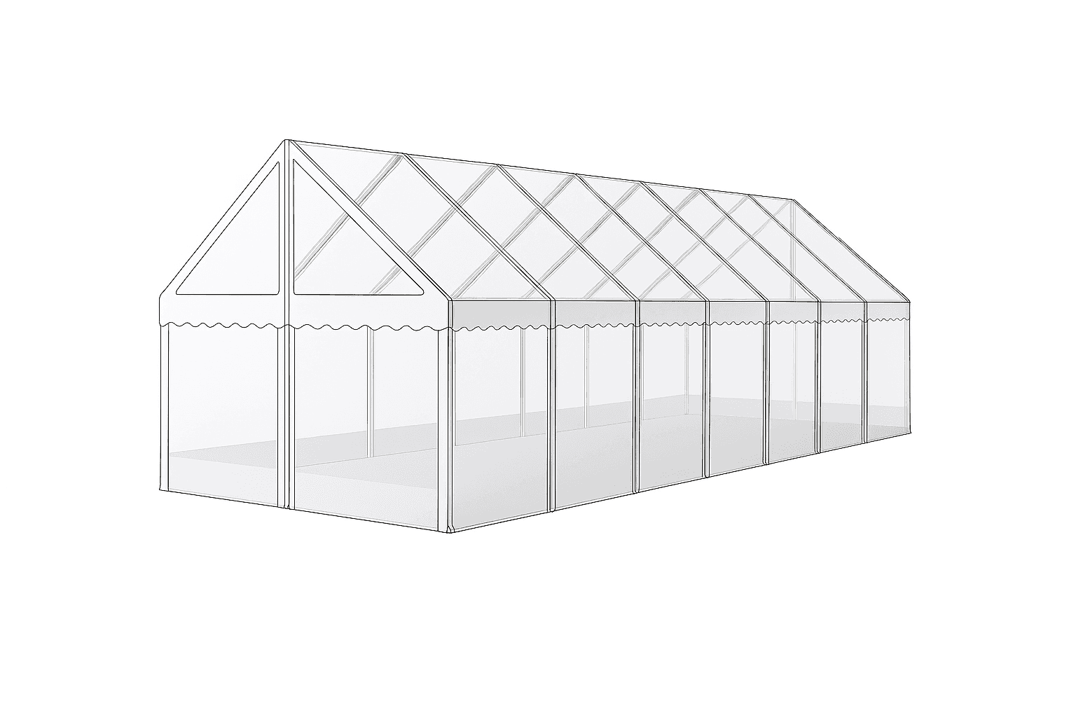Rammetelt 6×21 meter